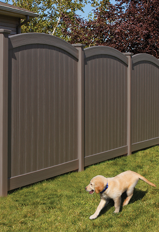 Chesterfield CertaGrain privacy fence with a convex accent